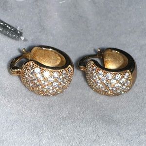 Sam & Co 925 diamonds gold plate earrings vintage